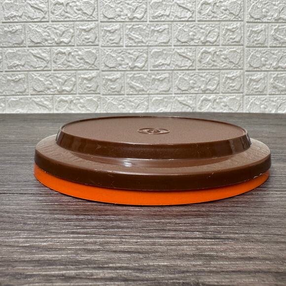 Tupperware 7" Seal N Serve Lid Replacement Orange (1207-14) Brown (1207-44) Vtg - Picture 2 of 13